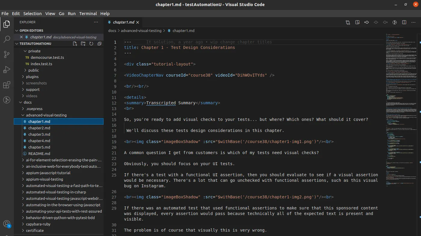 Test Automation University — project visual